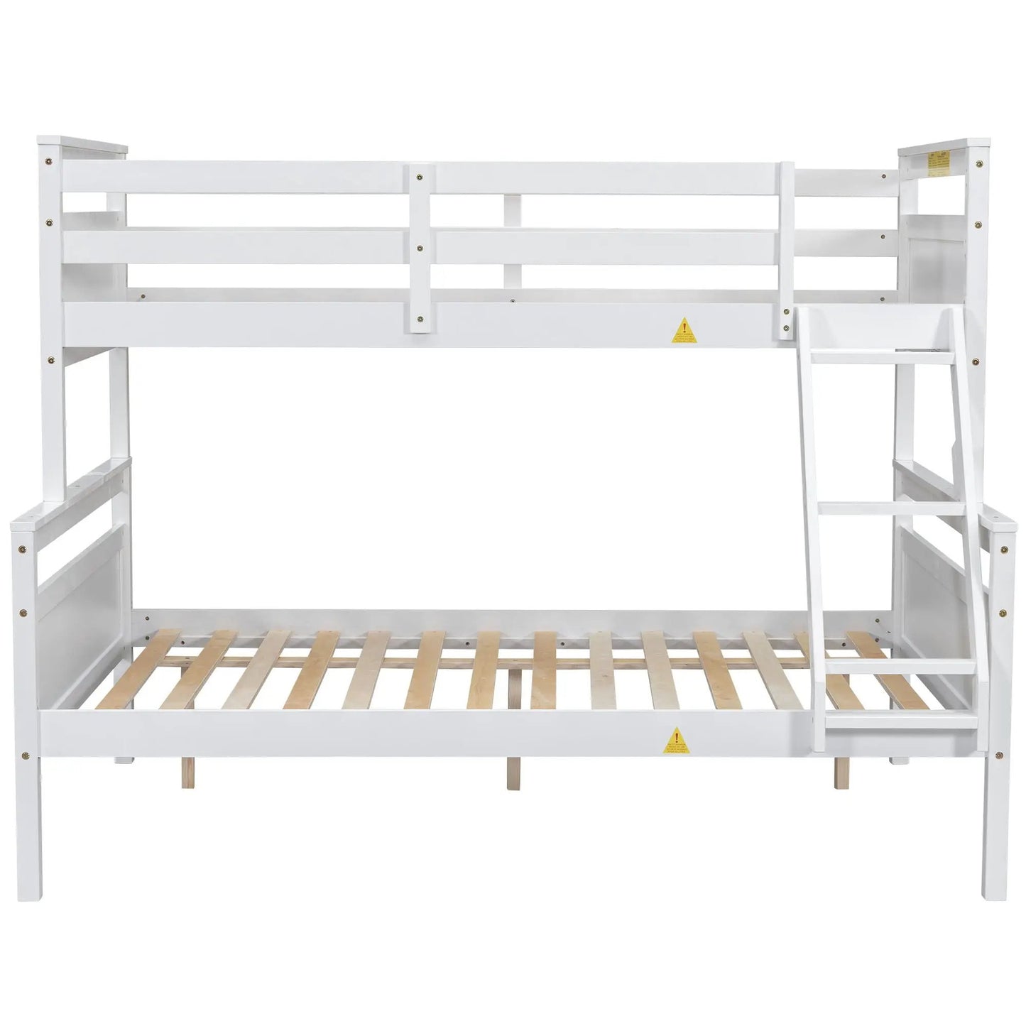 Bunk Bed With Ladder And Safety Guardrail white painted wood frame by Unique Piece Furniture on Tampa Home & Garden Store