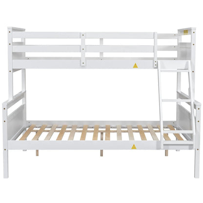 Bunk Bed With Ladder And Safety Guardrail white painted wood frame by Unique Piece Furniture on Tampa Home & Garden Store