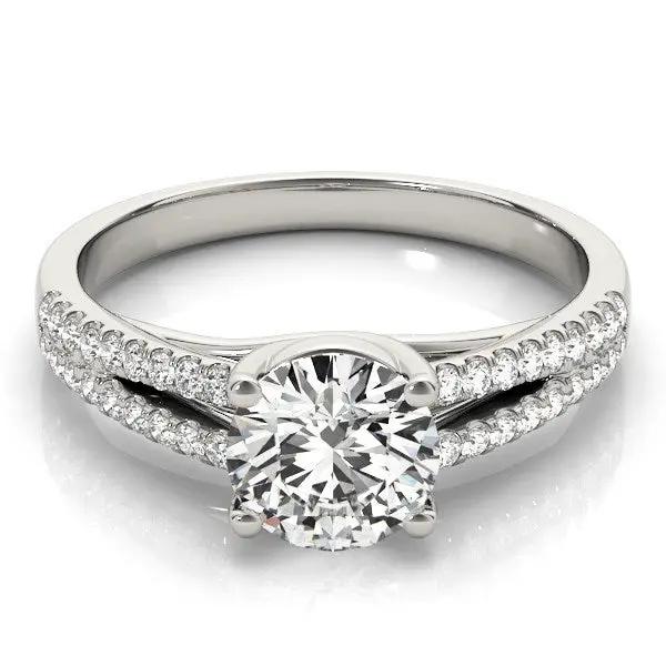 14k white gold engagement ring with split shank pave band and round diamond 1 1/8 cttw Bids.com on Tampa Home & Garden Store