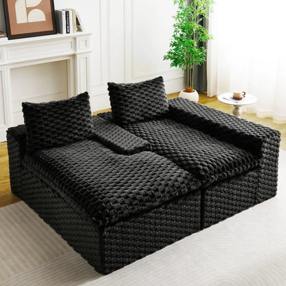 Modular Sofa, Convertible Twin Seat with Chaise