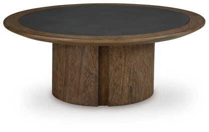 Dontayne Round Table with Dark Top Living Room