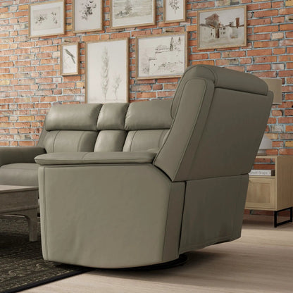 Oslo Manual Swivel Glider Recliner in gray leather by Unique Piece Furniture on Tampa Home & Garden Store