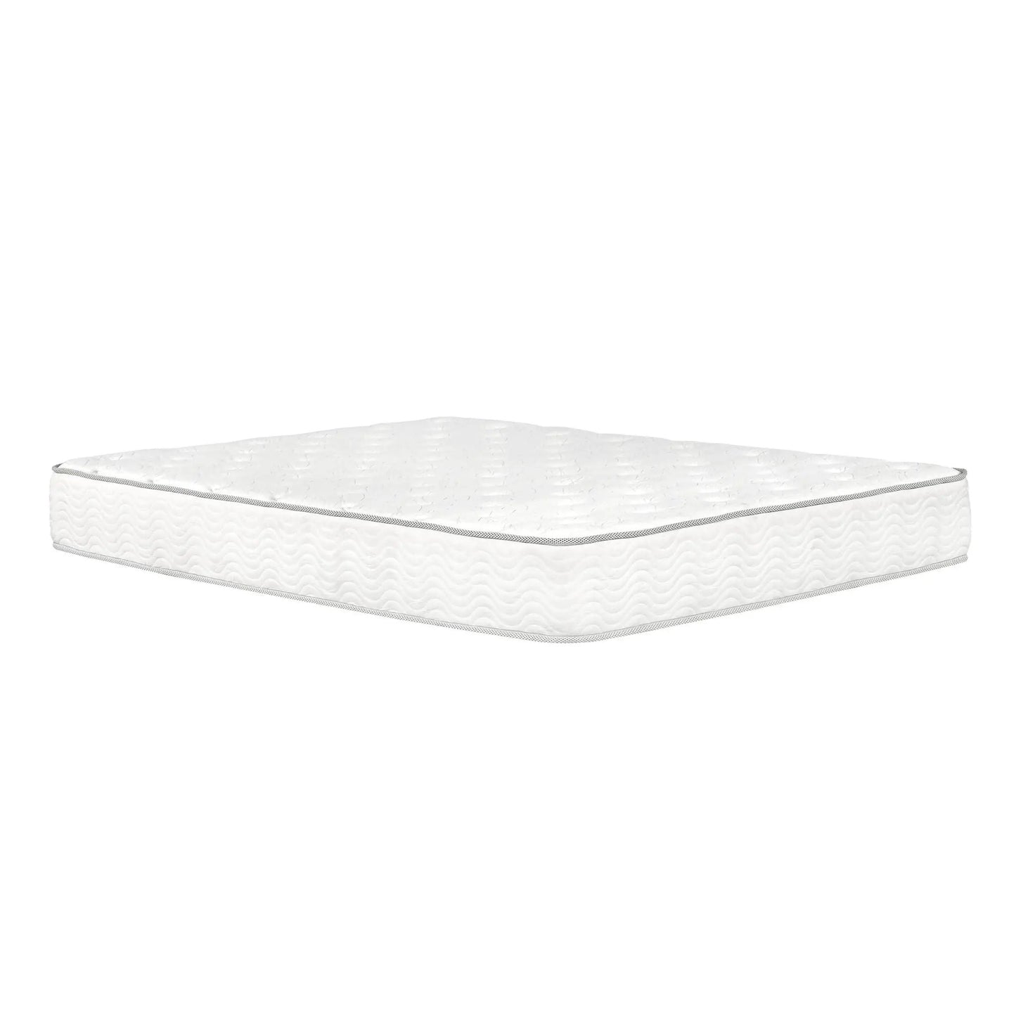 Premium 9in Medium Pocket Spring Mattress, white quilted fabric, Unique Piece Furniture hybrid on Tampa Home & Garden Store