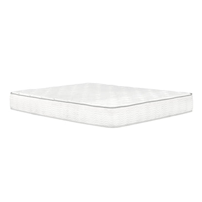 Premium 9in Medium Pocket Spring Mattress, white quilted fabric, Unique Piece Furniture hybrid on Tampa Home & Garden Store
