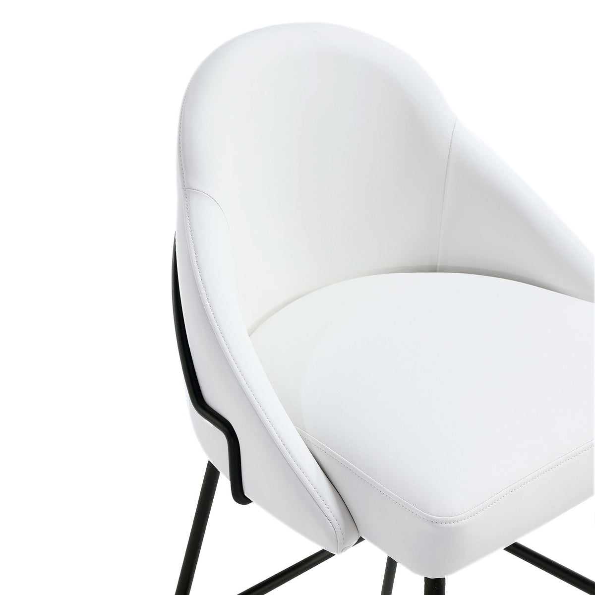Gracie Upholstered Barstool white faux leather, bar height 28–30in, HouseOfZazla on Tampa Home & Garden Store