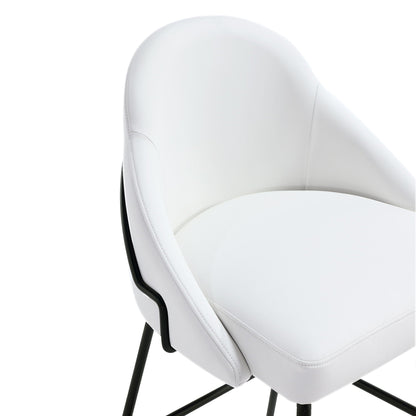 Gracie Upholstered Barstool white faux leather, bar height 28–30in, HouseOfZazla on Tampa Home & Garden Store