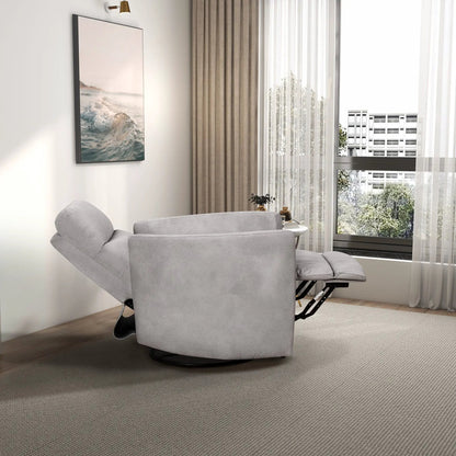 Lawson Swivel Glider Recliner Chair Latte suede upholstery by Unique Piece Furniture on Tampa Home & Garden Store
