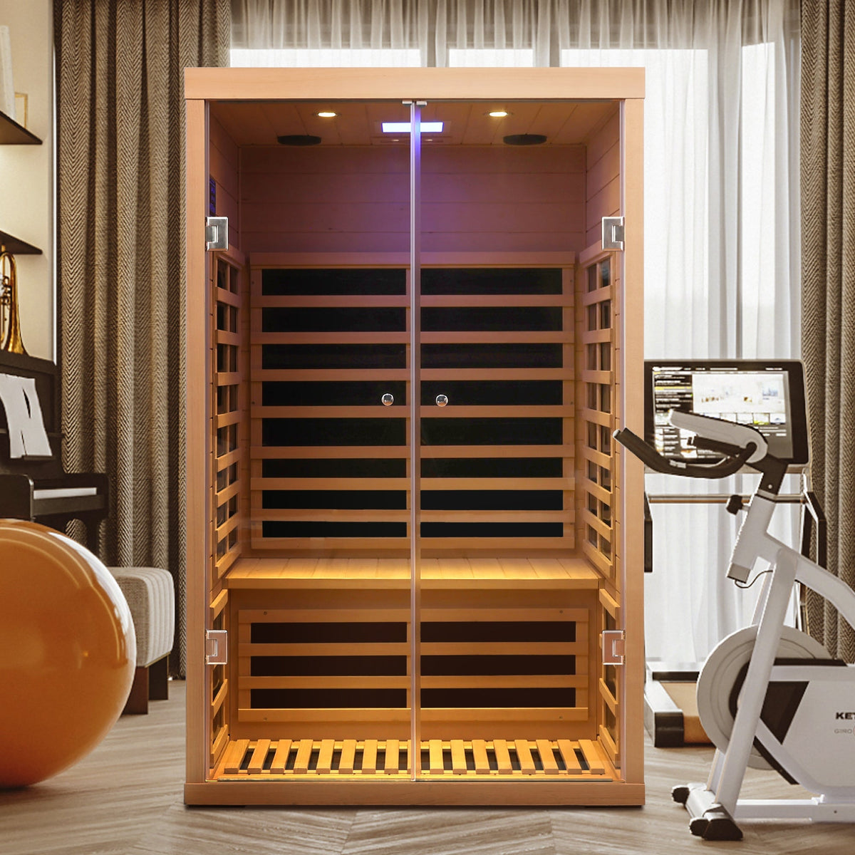Hemlock infrared double sauna with glass doors, 2-person unit by HouseOfZazla on Tampa Home & Garden Store