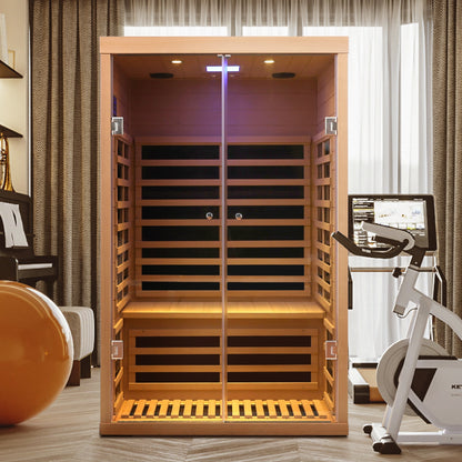 Hemlock infrared double sauna with glass doors, 2-person unit by HouseOfZazla on Tampa Home & Garden Store