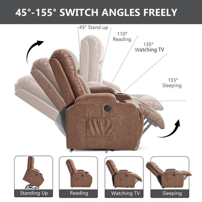 the Brown Infinite Position Power Lift Recliner
