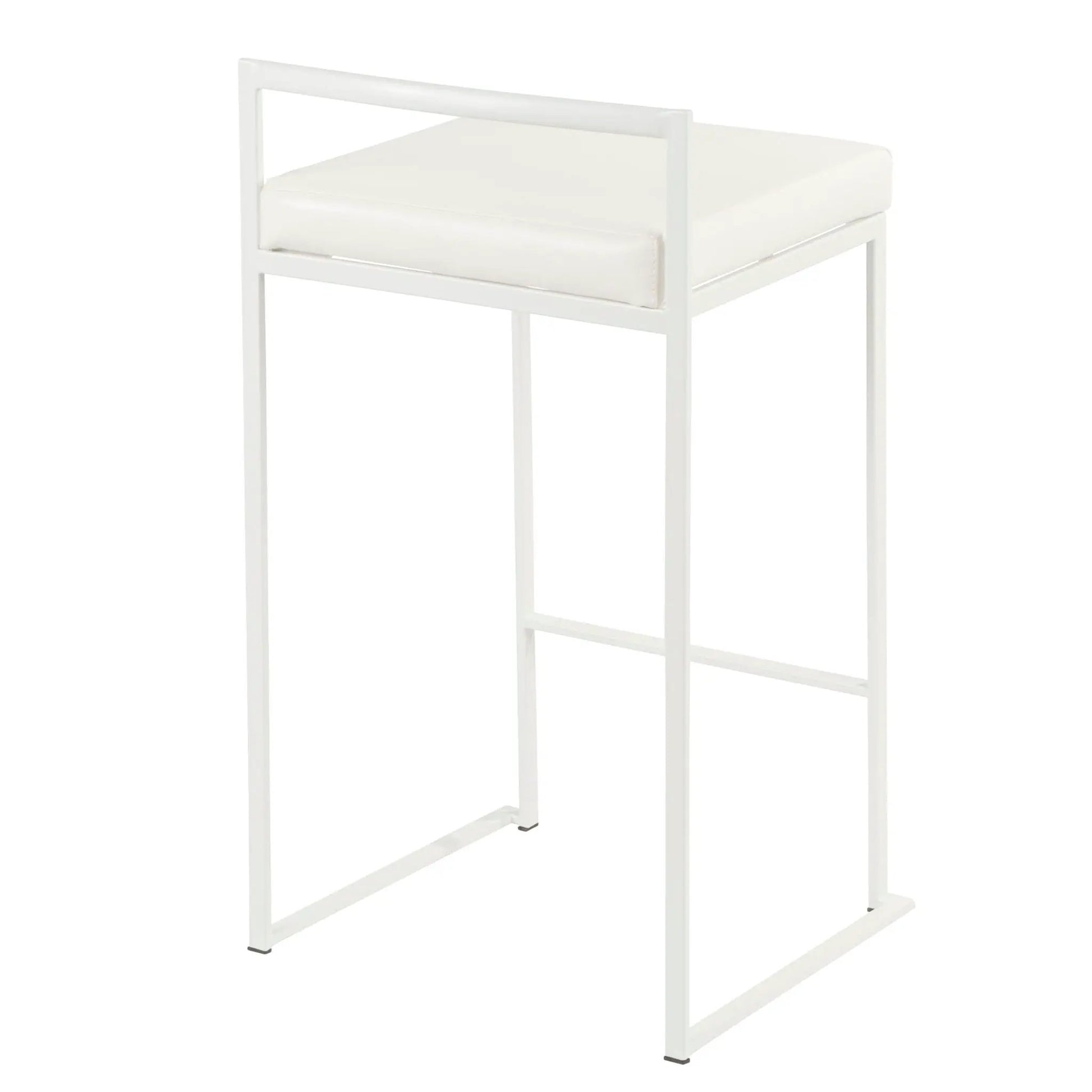 Fuji Simple Elegance stackable counter stool, white cushion and frame on Tampa Home & Garden Store