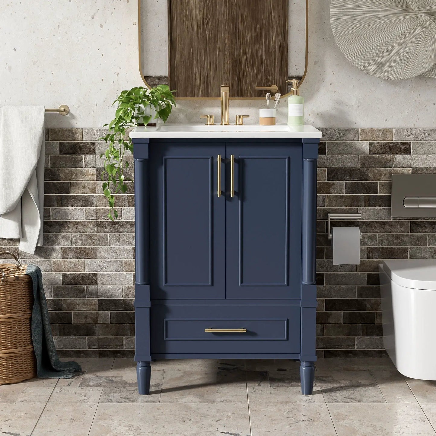 Bathroom Vanity With Ornate French Cylinder Legs