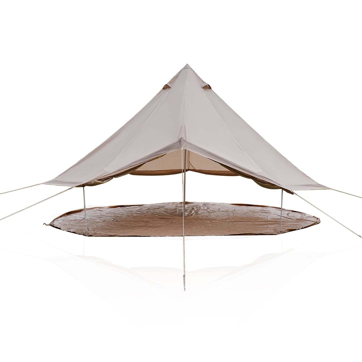 4 Season Bell Tent 16.4FT beige canvas by HouseOfZazla with apex peak and guy lines on Tampa Home & Garden Store