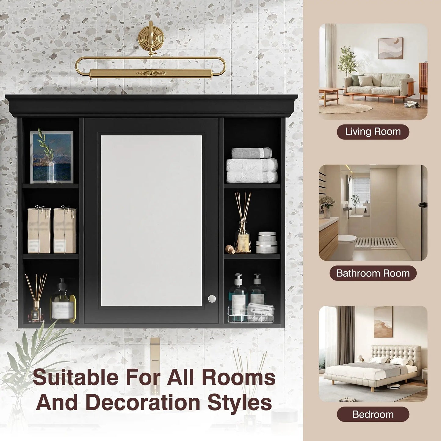 Wall Mounted Bathroom Storage Cabinet With Mirror