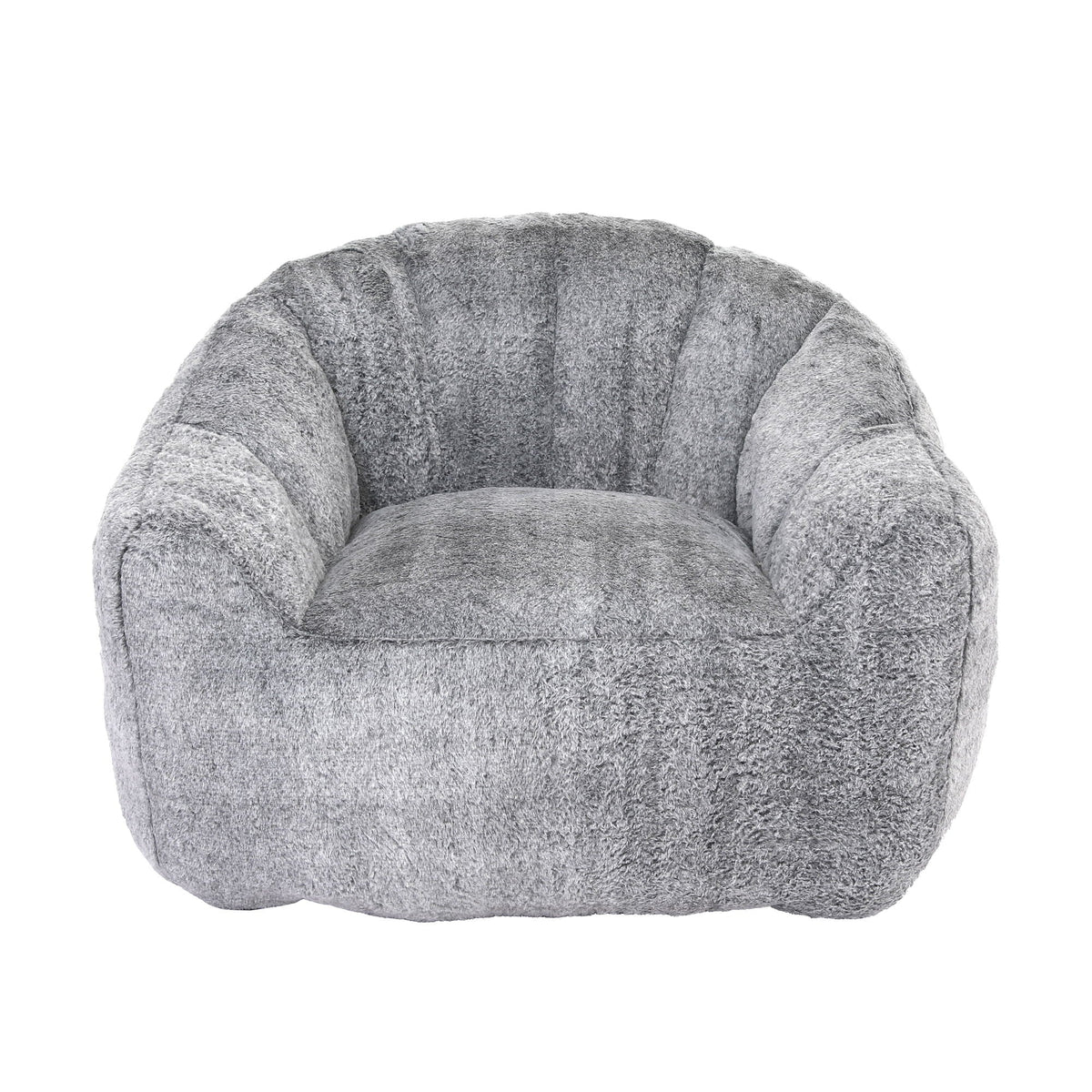 Beanbag chair from HouseOfZazla, gray plush fabric with armrests, high-density foam on Tampa Home & Garden Store