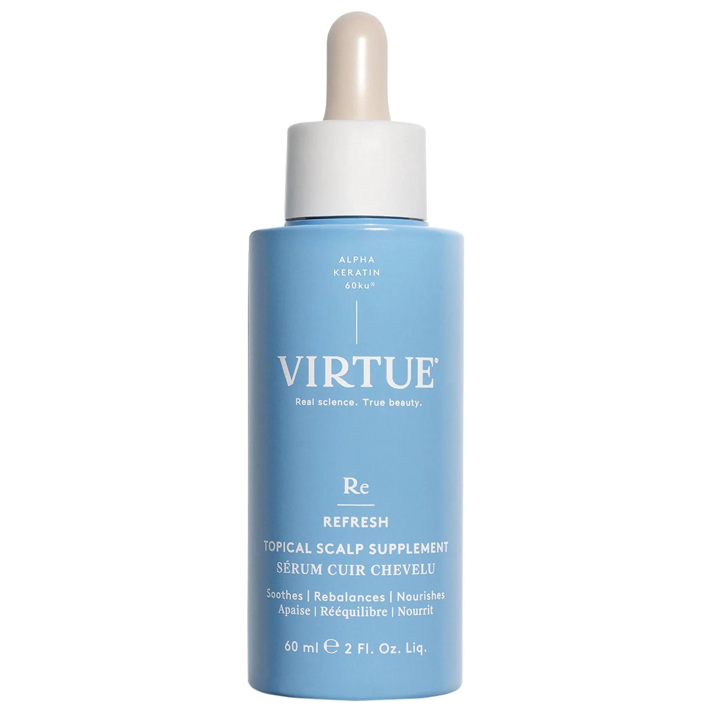 Virtue blue dropper bottle scalp serum with hyaluronic acid and alpha keratin on Tampa Home & Garden Store