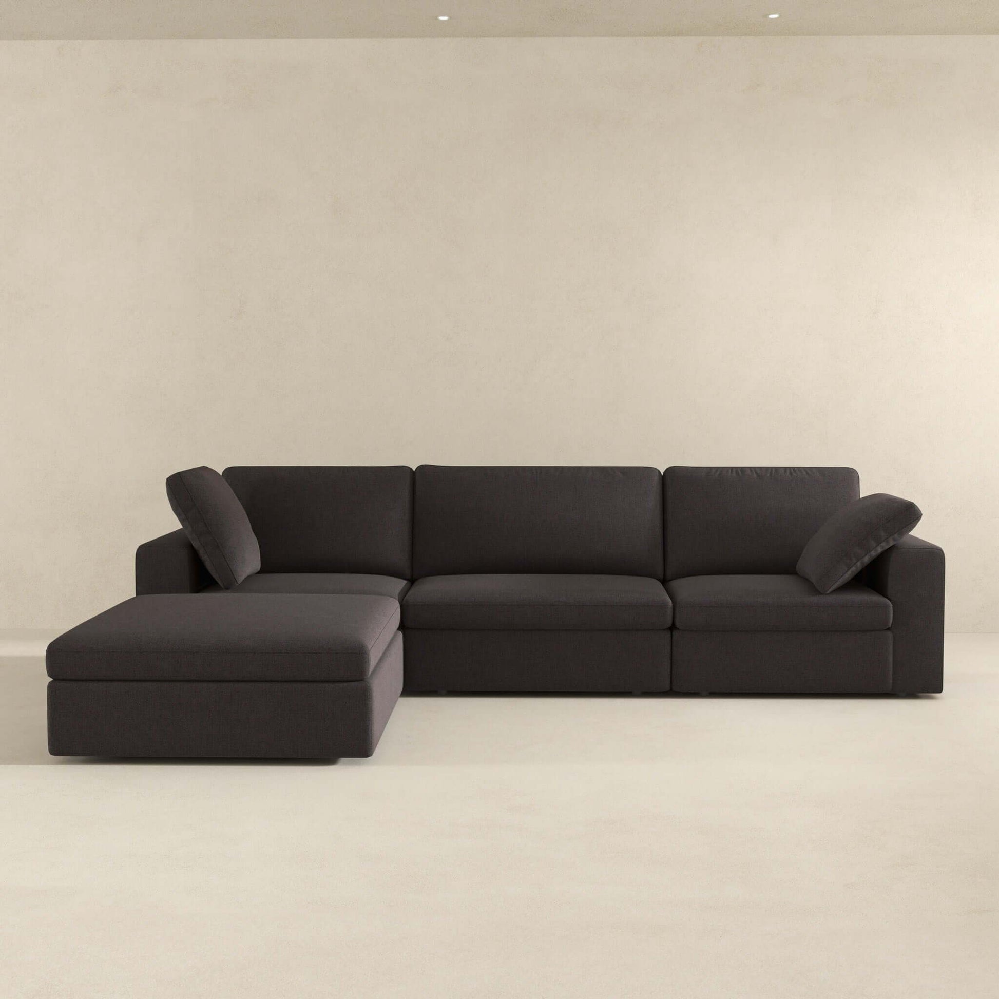 Cecilia modular corner sectional sofa in dark charcoal fabric for a modern living room on Tampa Home & Garden Store