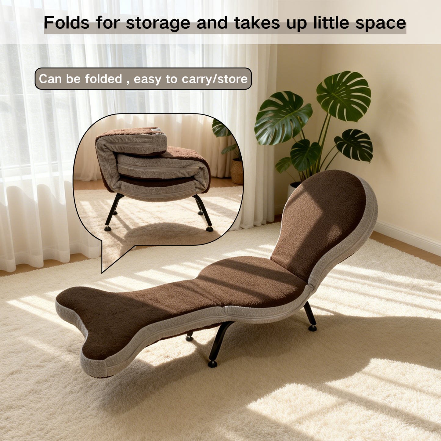 Cozy Foldable Lazy Sofa and Teddy Velvet Chair