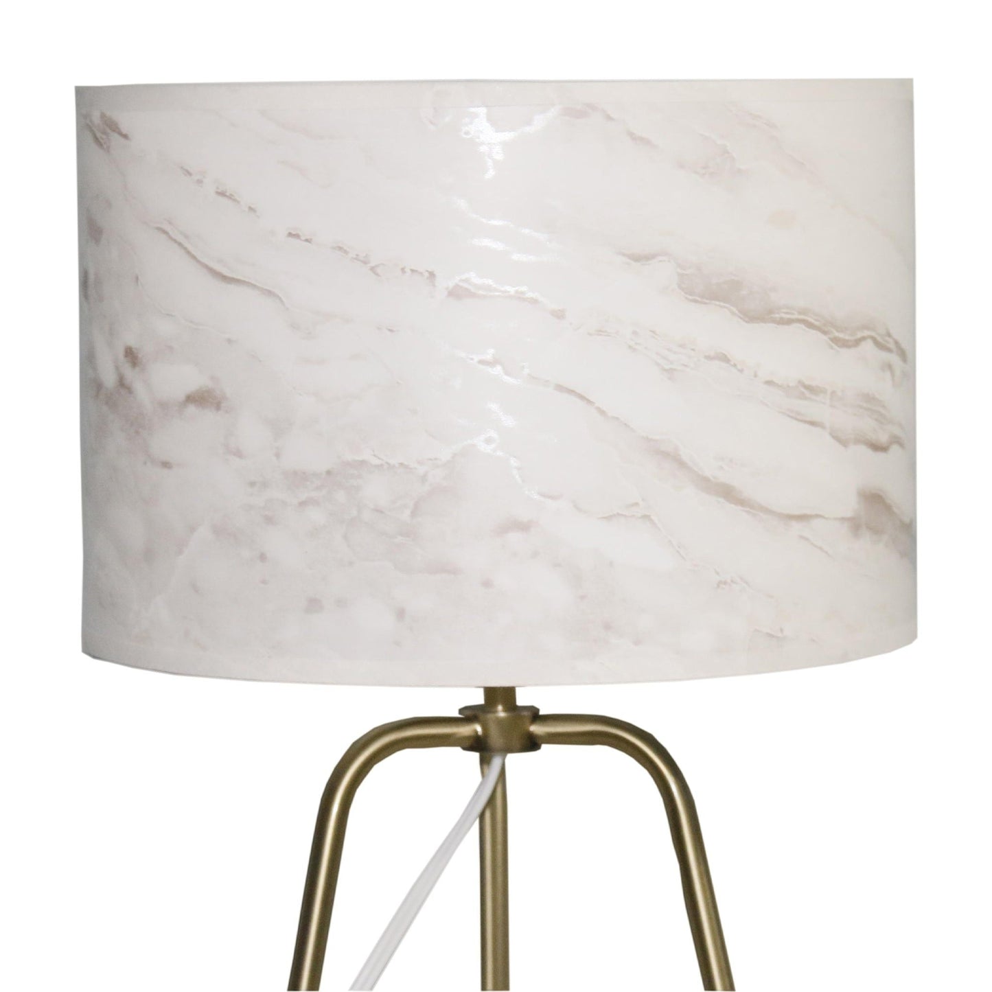 Optima Desk Lamp white marble shade with brass curved legs by HouseOfZazla on Tampa Home & Garden Store