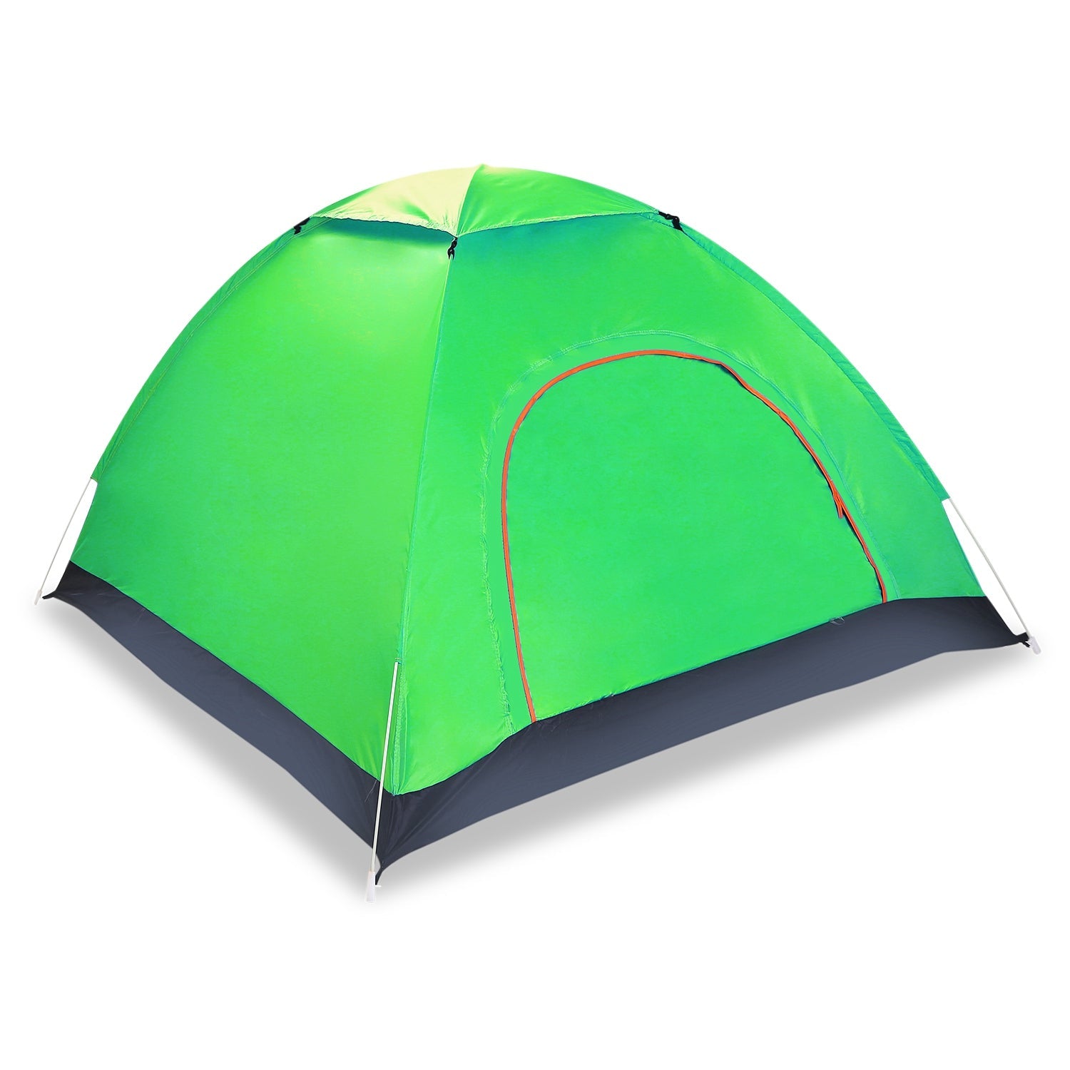 GemGear green 4-person pop-up camping tent with orange zipper, instant setup on Tampa Home & Garden Store