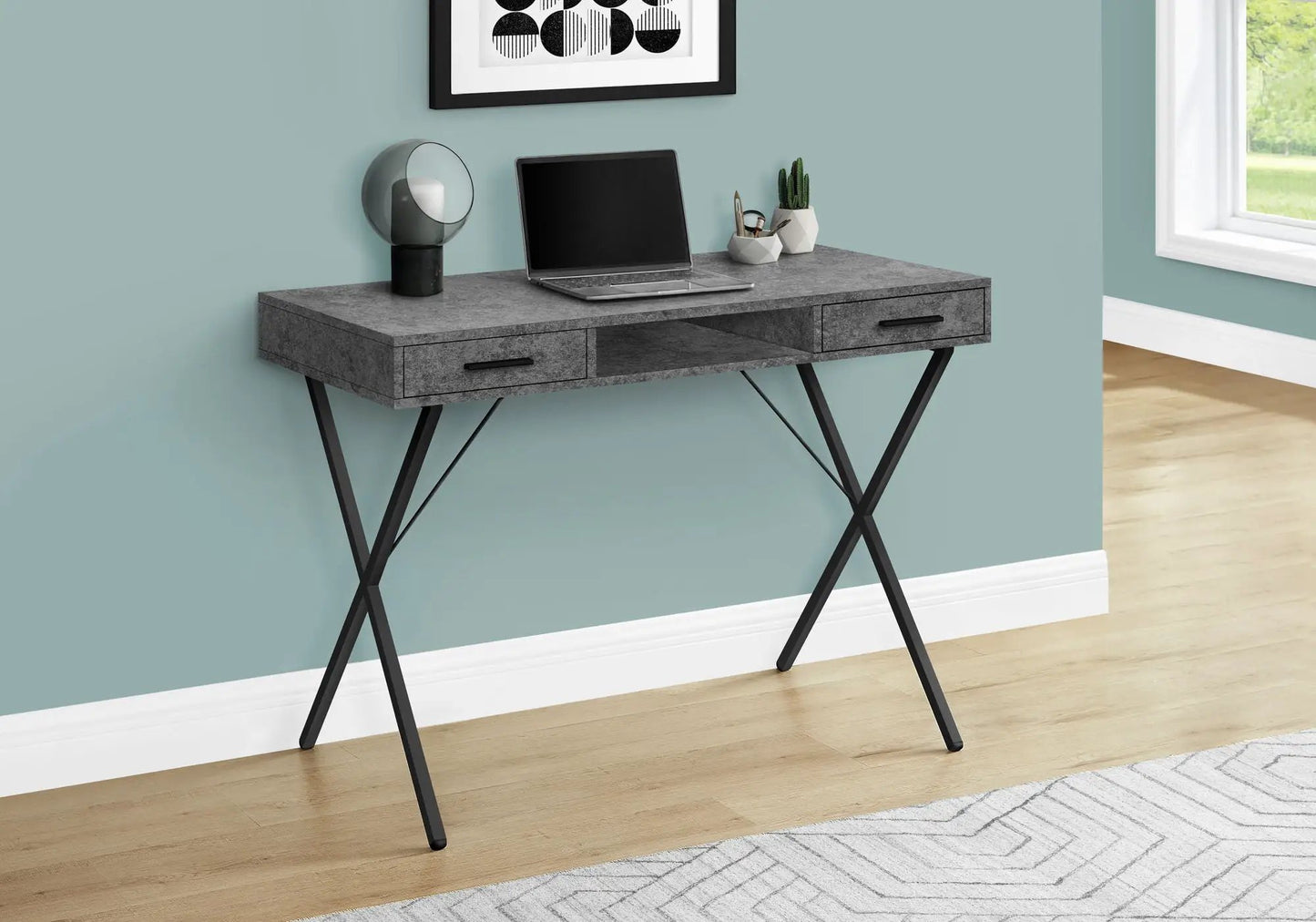 Contemporary Laptop Desk with Storage Drawers