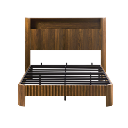 Full Extra Long Bed Frame and Storage Headboard
