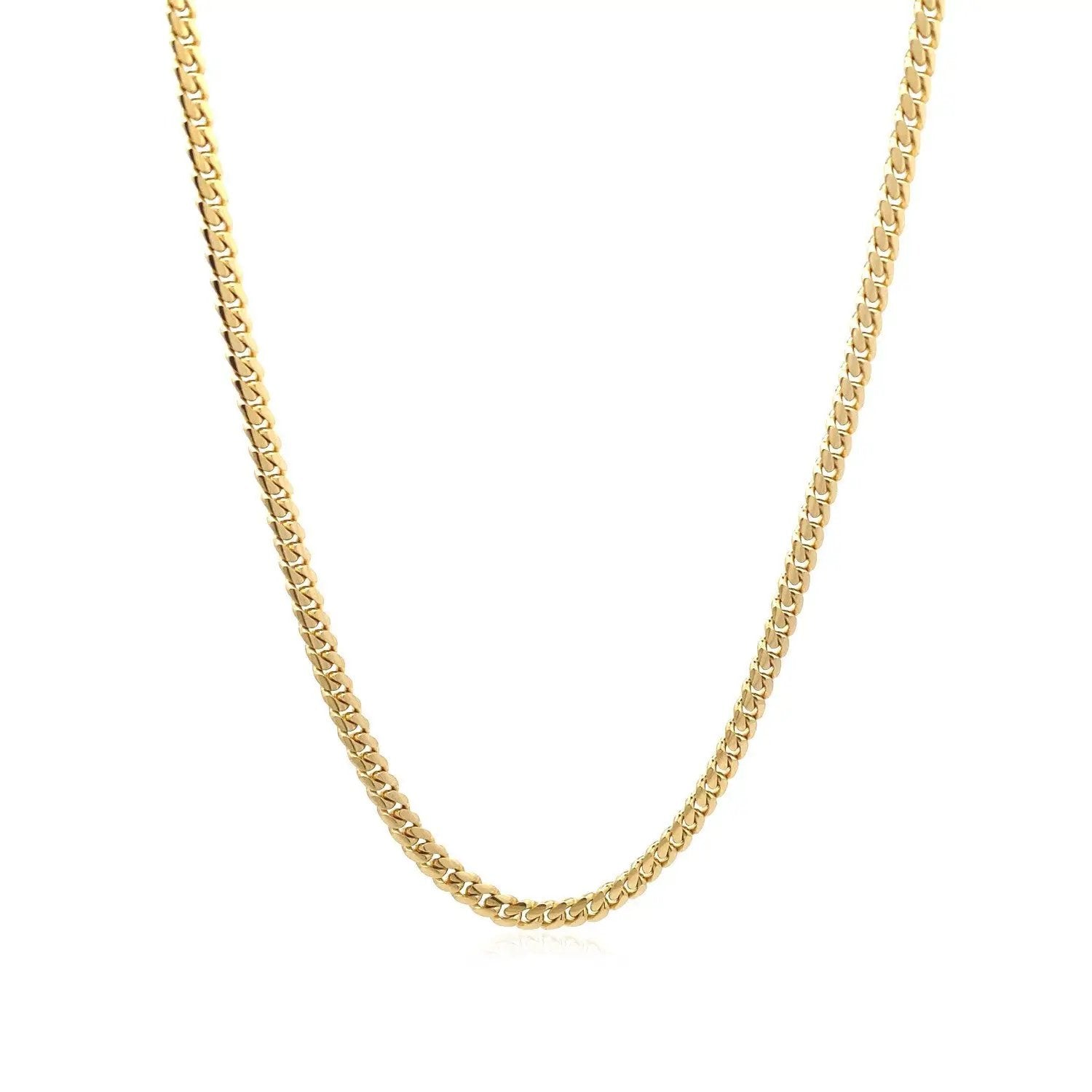 Miami Cuban chain necklace by Bids.com, 3.2mm 14k yellow gold, solid curb-link design on Tampa Home & Garden Store