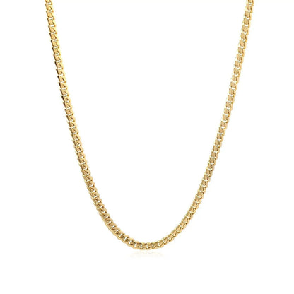Miami Cuban chain necklace by Bids.com, 3.2mm 14k yellow gold, solid curb-link design on Tampa Home & Garden Store