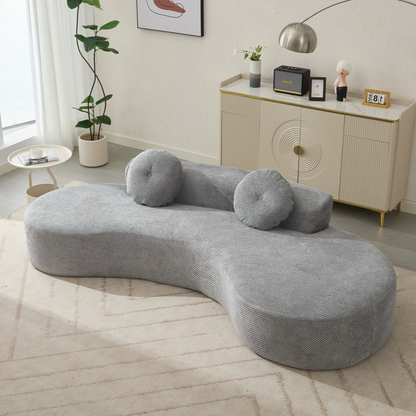 Modern Minimalist Curved Sofa for a Living Room