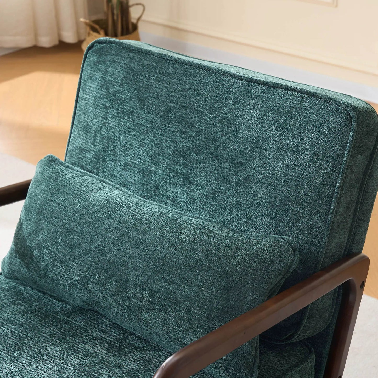 Upholstered Living Room Chair With Lumbar Cushion