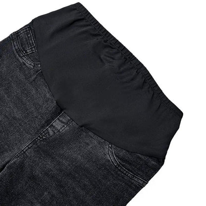 Maternity Jeans high waist belly support panel with black elastic on denim FLIPSTYLEZLLC on Tampa Home & Garden Store