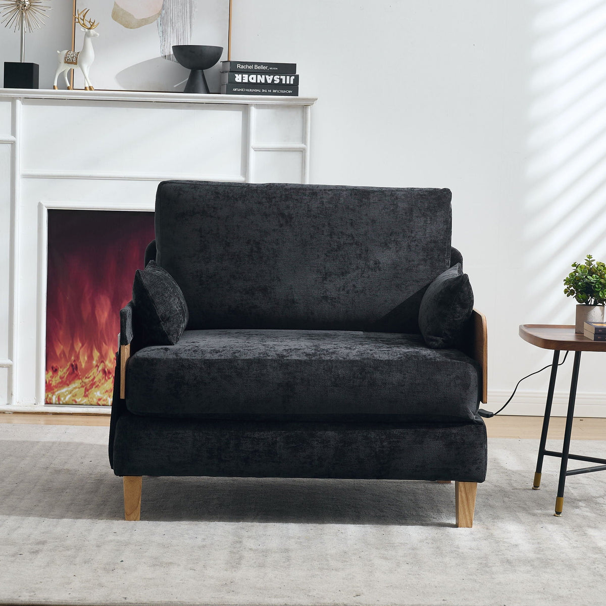 Mid Century Modern 3 Pillow Foldable Sofa Bed