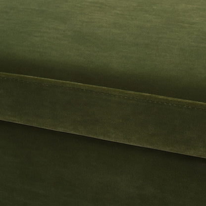 Knox square storage ottoman in olive green velvet with stitched seam on Tampa Home & Garden Store