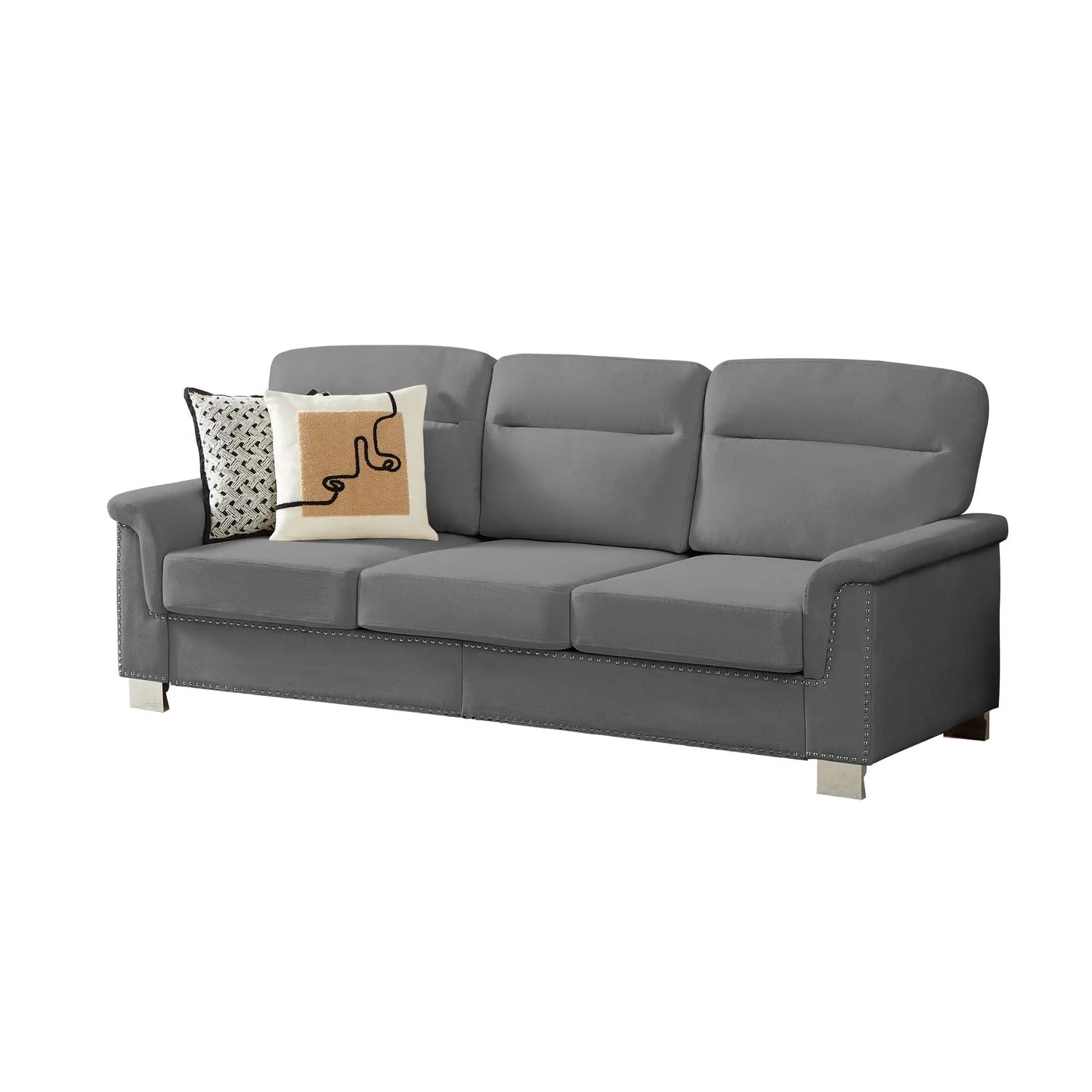 Three Seater Elegant Stationary Sofa for Living