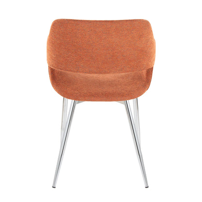 Contemporary dining chair rust-orange upholstery with chrome metal legs on Tampa Home & Garden Store