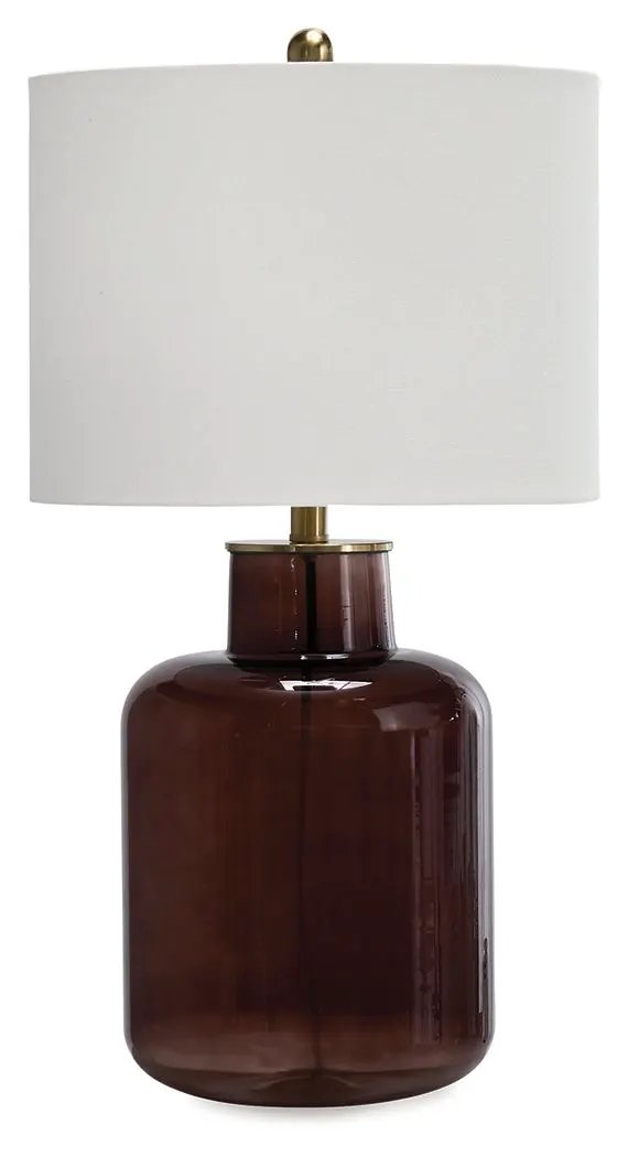 Mette glass table lamp brown/gold finish with white fabric shade by Unique Piece Furniture on Tampa Home & Garden Store