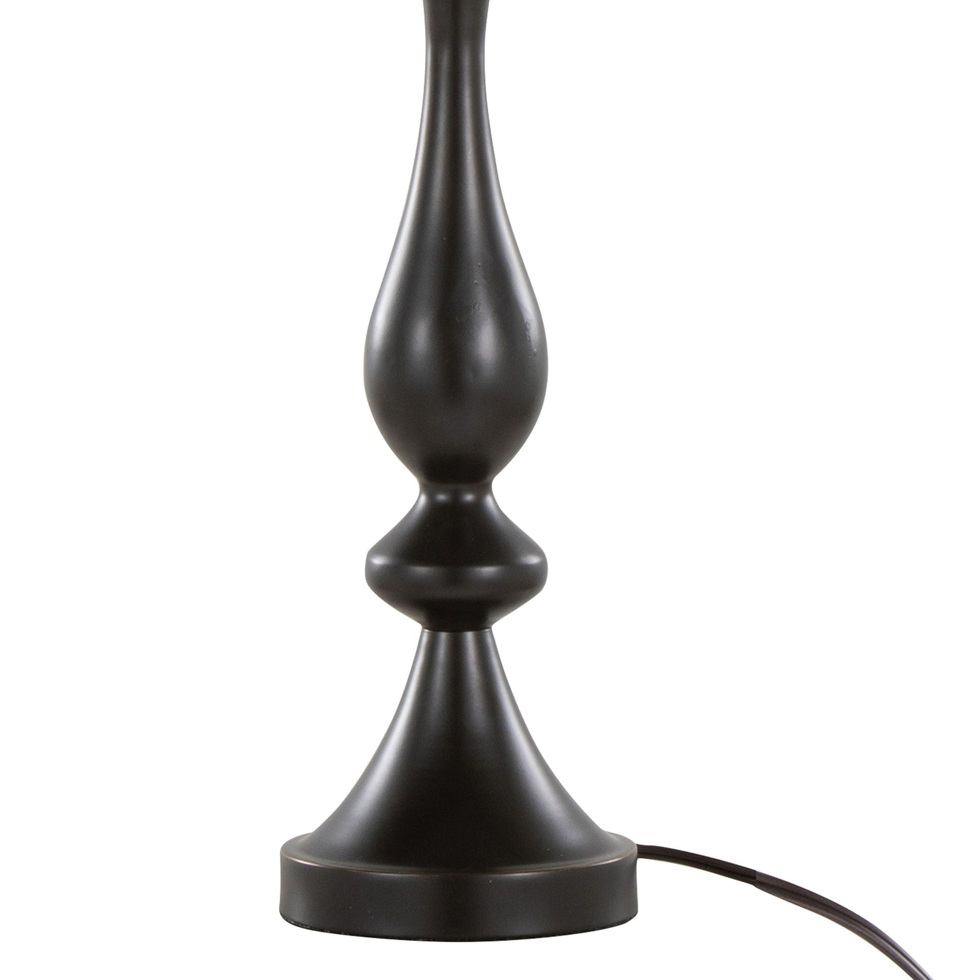Topaz contemporary table lamp in black metal teardrop form and cord on Tampa Home & Garden Store