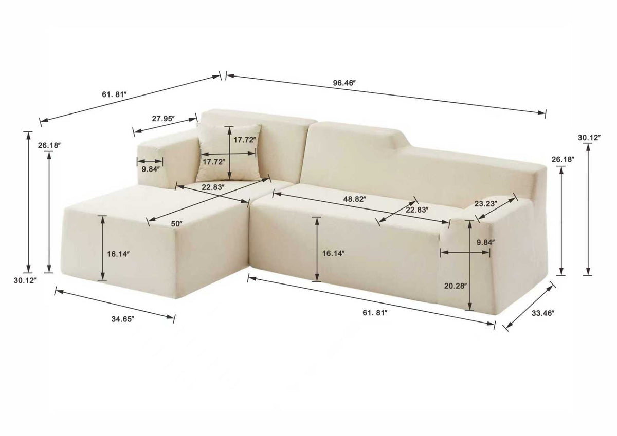 Modern Minimalist Wide Striped Corduroy Sofa