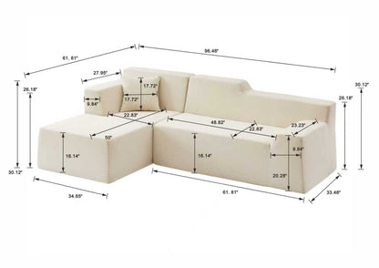 Modern Minimalist Wide Striped Corduroy Sofa