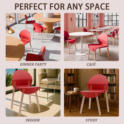 Traditional 4 piece outdoor chair set with round table; pink chairs, light wood legs, indoor on Tampa Home & Garden Store
