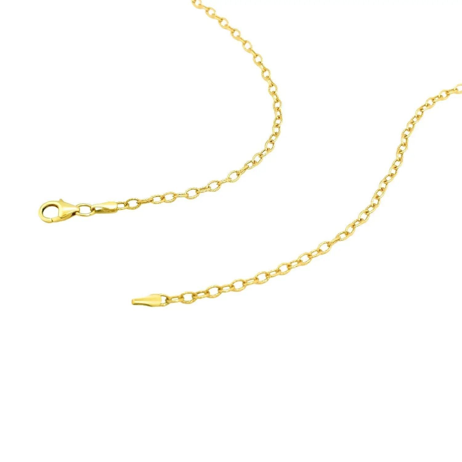 2.5mm 14k yellow gold textured-link pendant chain necklace by Bids.com on Tampa Home & Garden Store