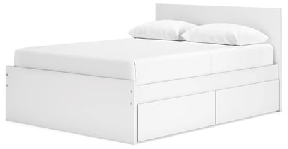 Onita panel platform bed with built-in storage drawers, white finish by Unique Piece Furniture on Tampa Home & Garden Store