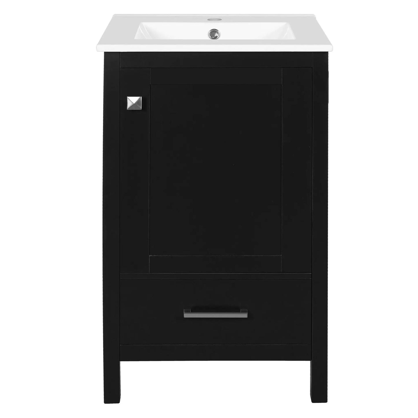 Bathroom Vanity Ceramic Sink and Divider Drawer