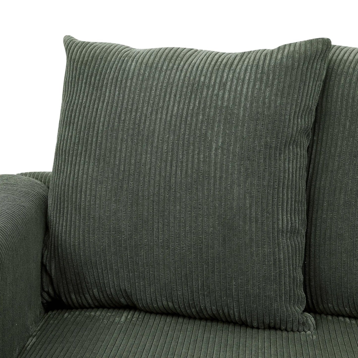 Haven 6 Piece Modular Sectional, green corduroy upholstery, stationary by Unique Piece Furniture on Tampa Home & Garden Store