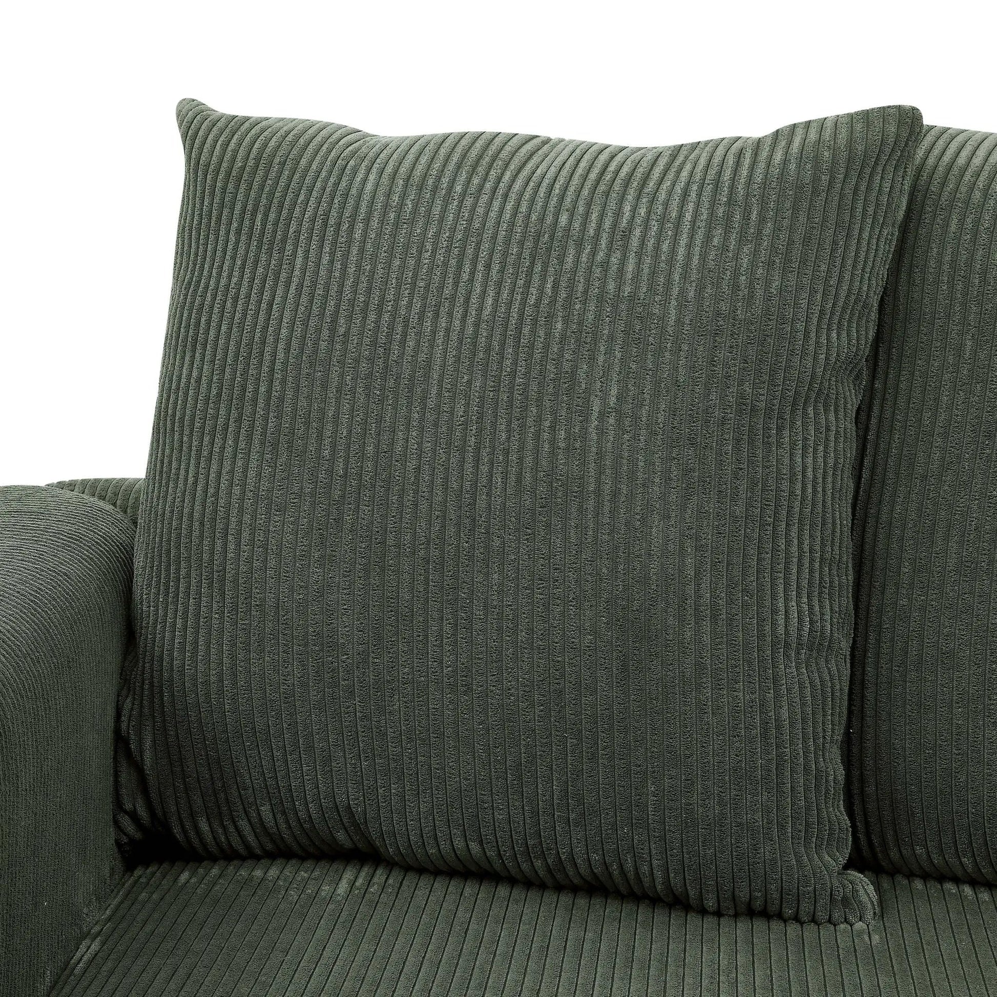 Haven 6 Piece Modular Sectional, green corduroy upholstery, stationary by Unique Piece Furniture on Tampa Home & Garden Store
