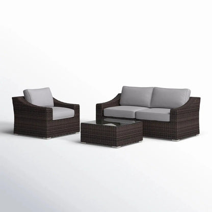 Outdoor Wicker Conversation Set With Cushions