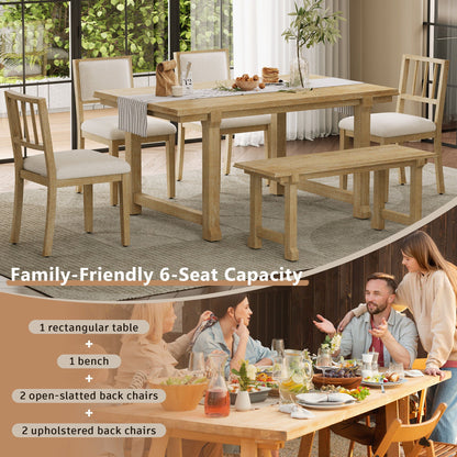 Rubber Wood Six Piece Kitchen and Dining Set