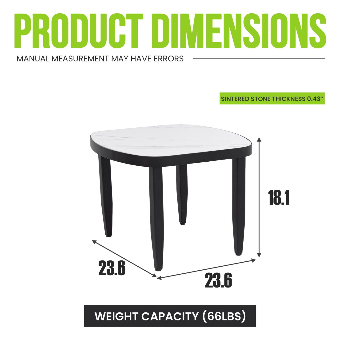 Outdoor Elegance Coffee Table rounded corners white marble top black legs HouseOfZazla on Tampa Home & Garden Store