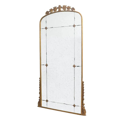 Lavish full-length floor mirror antique gold metal frame with crest by Unique Piece Furniture on Tampa Home & Garden Store