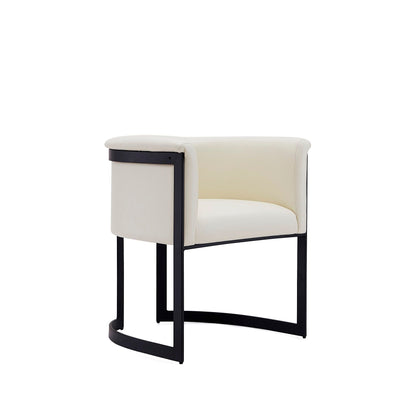 Corso dining chair beige upholstery with black metal frame HouseOfZazla on Tampa Home & Garden Store
